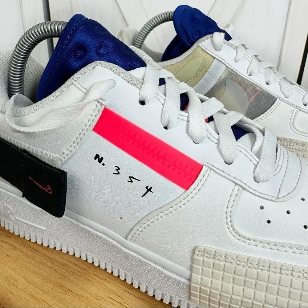 Nike Air‎ Force 1 GS Low Drop Type Sneakers Summit White 6Y Youth BQ4793-100